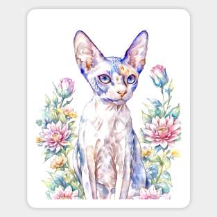 Watercolor Sphynx Cat Magnet